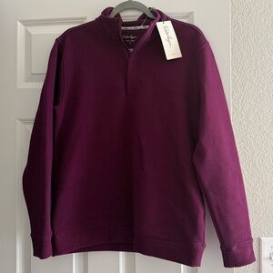Walter Hagen Men's Plum Zip-Up Sweater